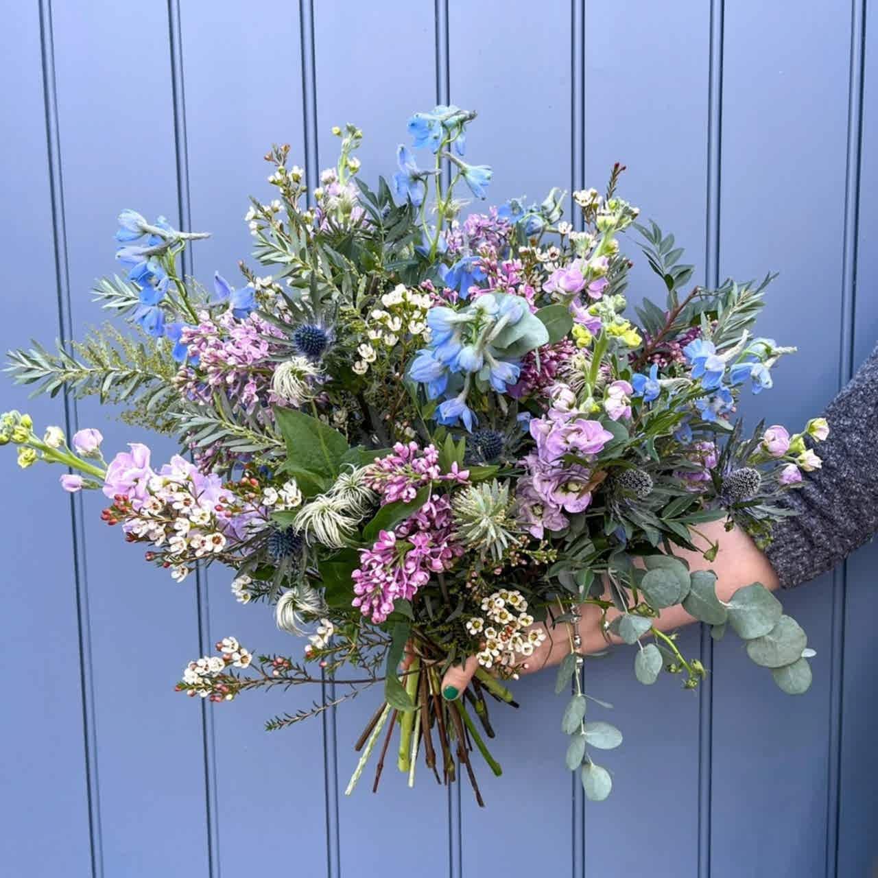 blue flower bouquet flowers of bath