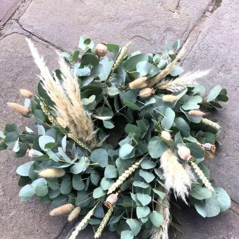 Dried Floral Wreath and Eucalyptus