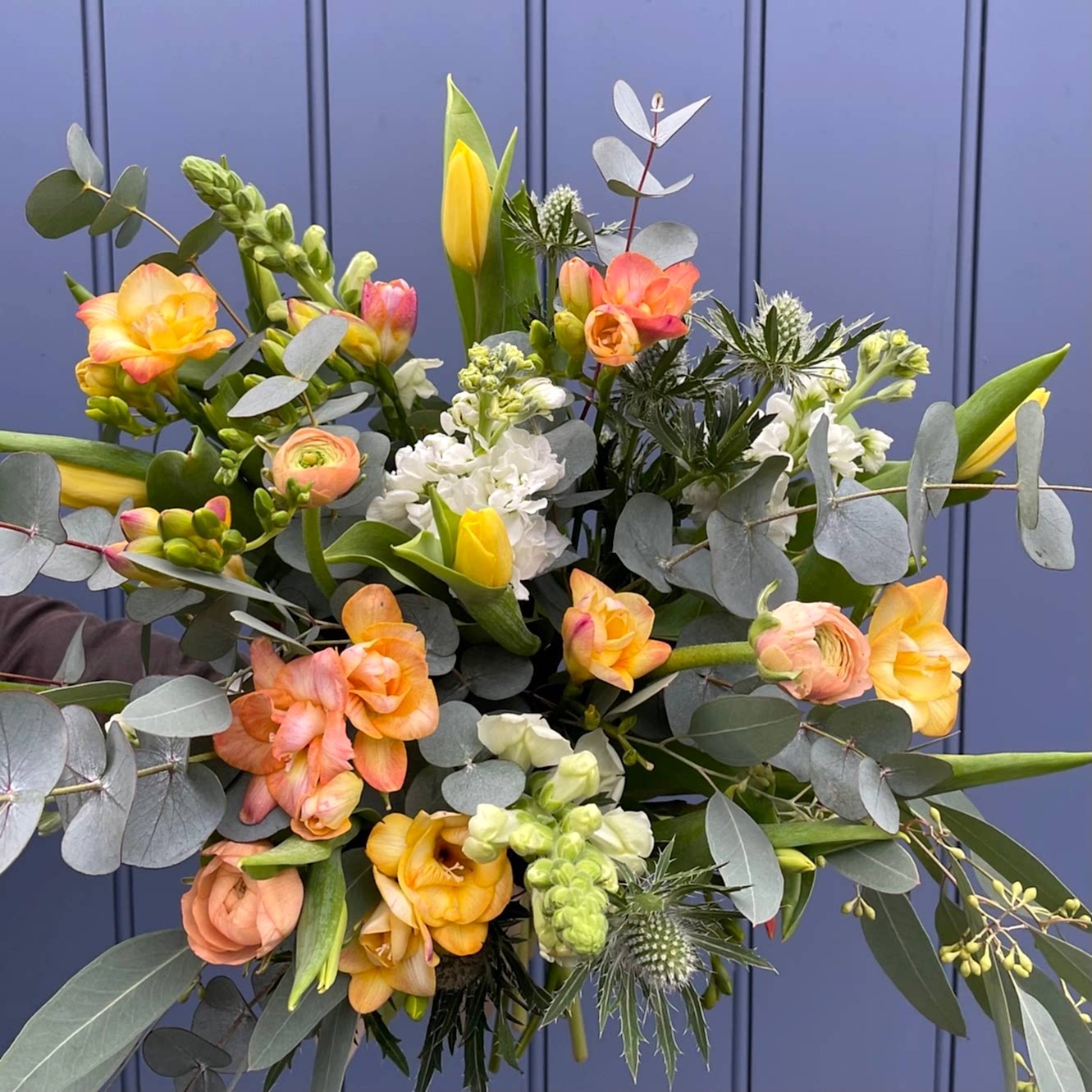 yellow, peach and orange flowers