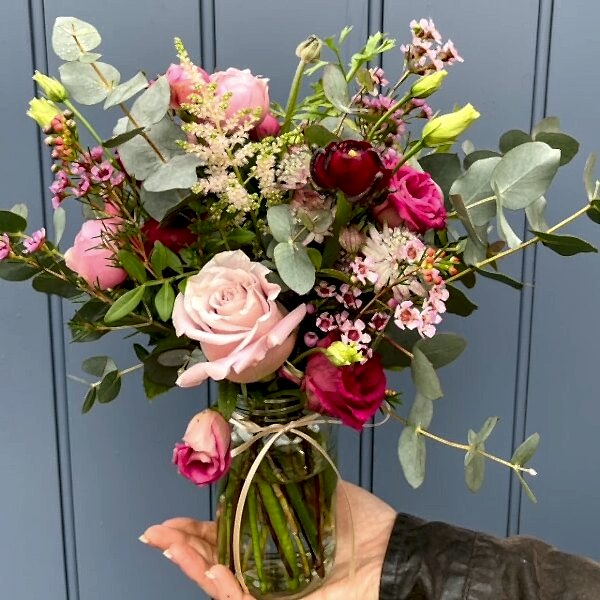 jam far filled with flowers