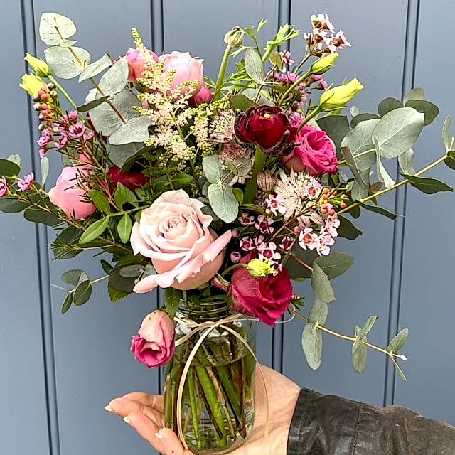 jam far filled with flowers