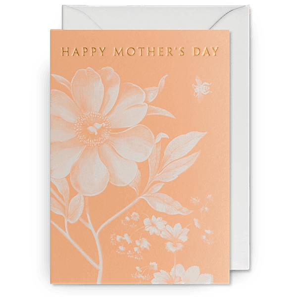 Wild Peony Mother's Day Card in peach tones