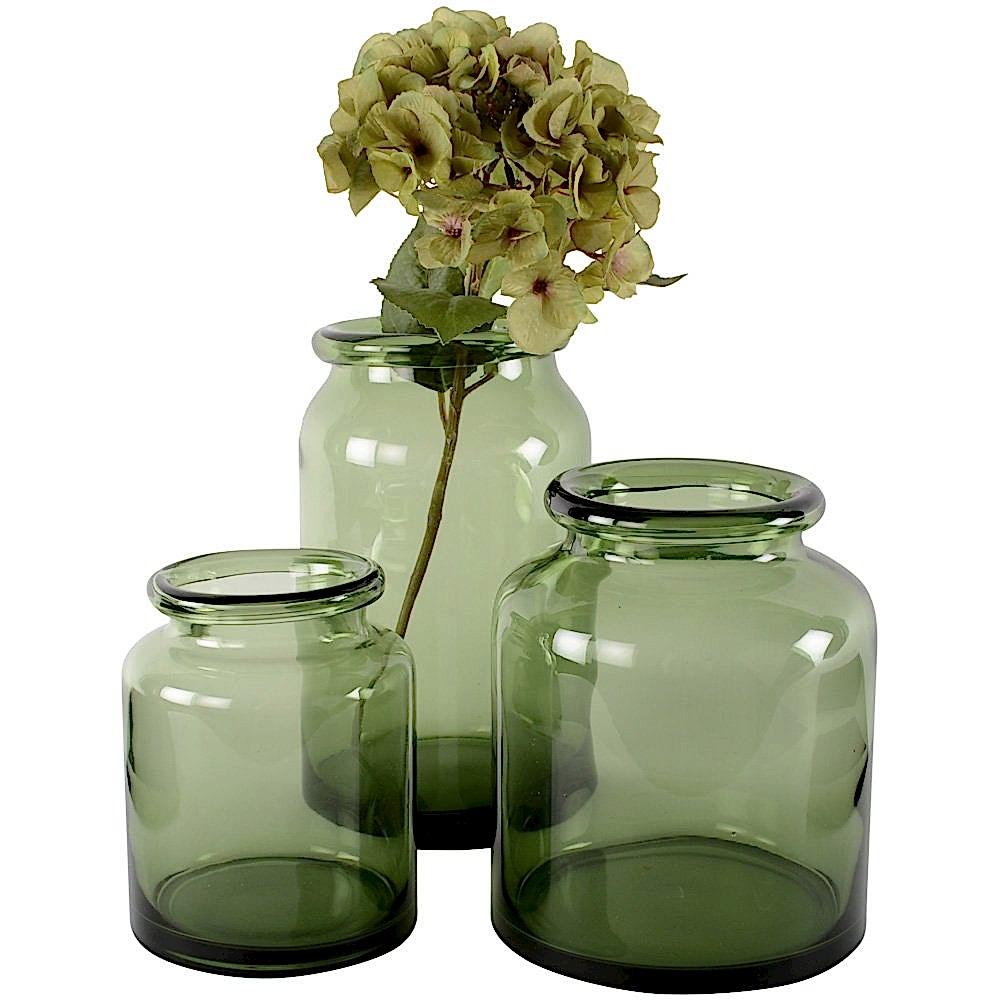 glass jars trio of glass vases