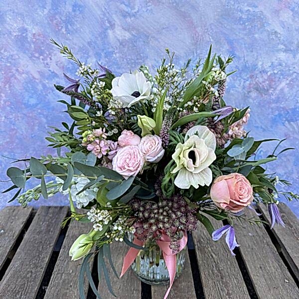 vase of spring flowers