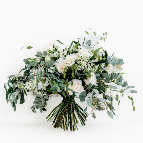 Ivory, white and green bouquet