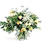Beautiful yellow, ivory and white fresh flower bouquet - flowers of bath