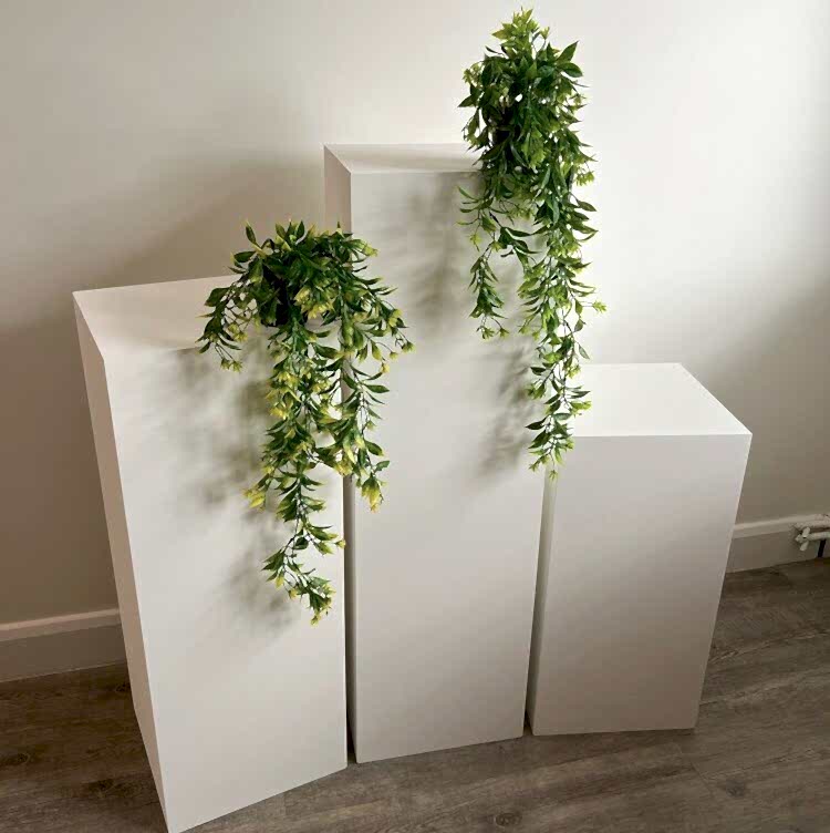 Flowers of Bath - plinth hire White matt plinths to hire