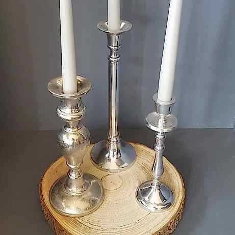 Silver candle holders